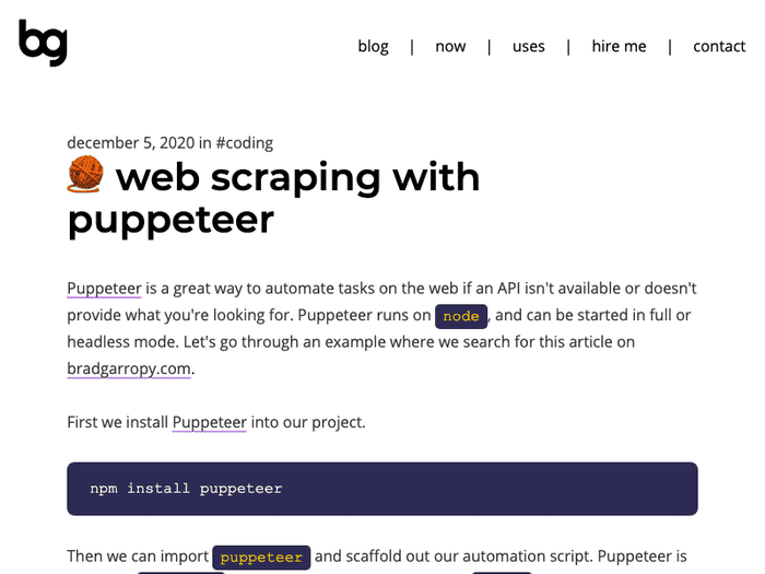 web scraping with puppeteer